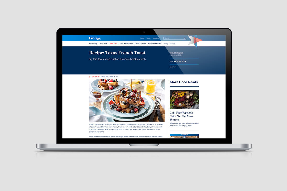 Texas Heritage for Living website recipe